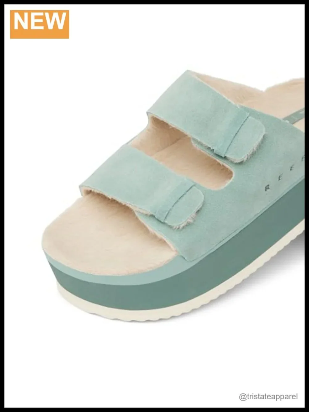 Platform Slides Full Grain Leather Faux Fur Comfort Casual Walking